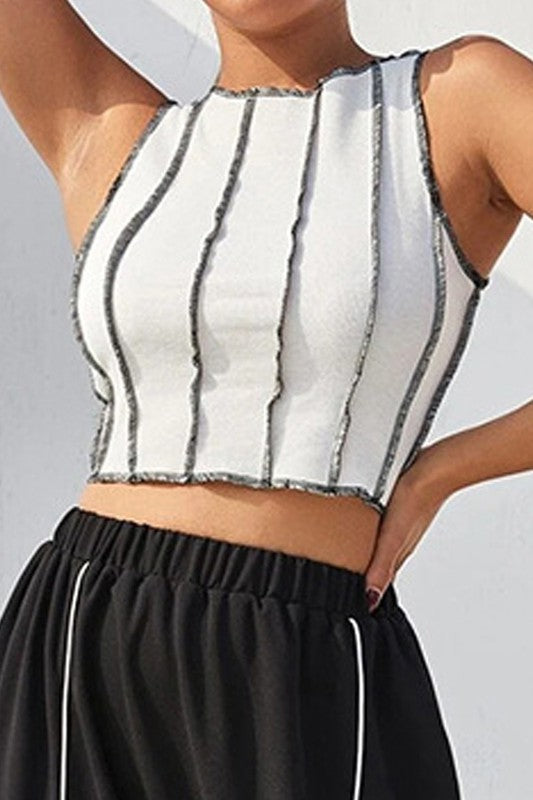 Stripes Or Nah Crop Top