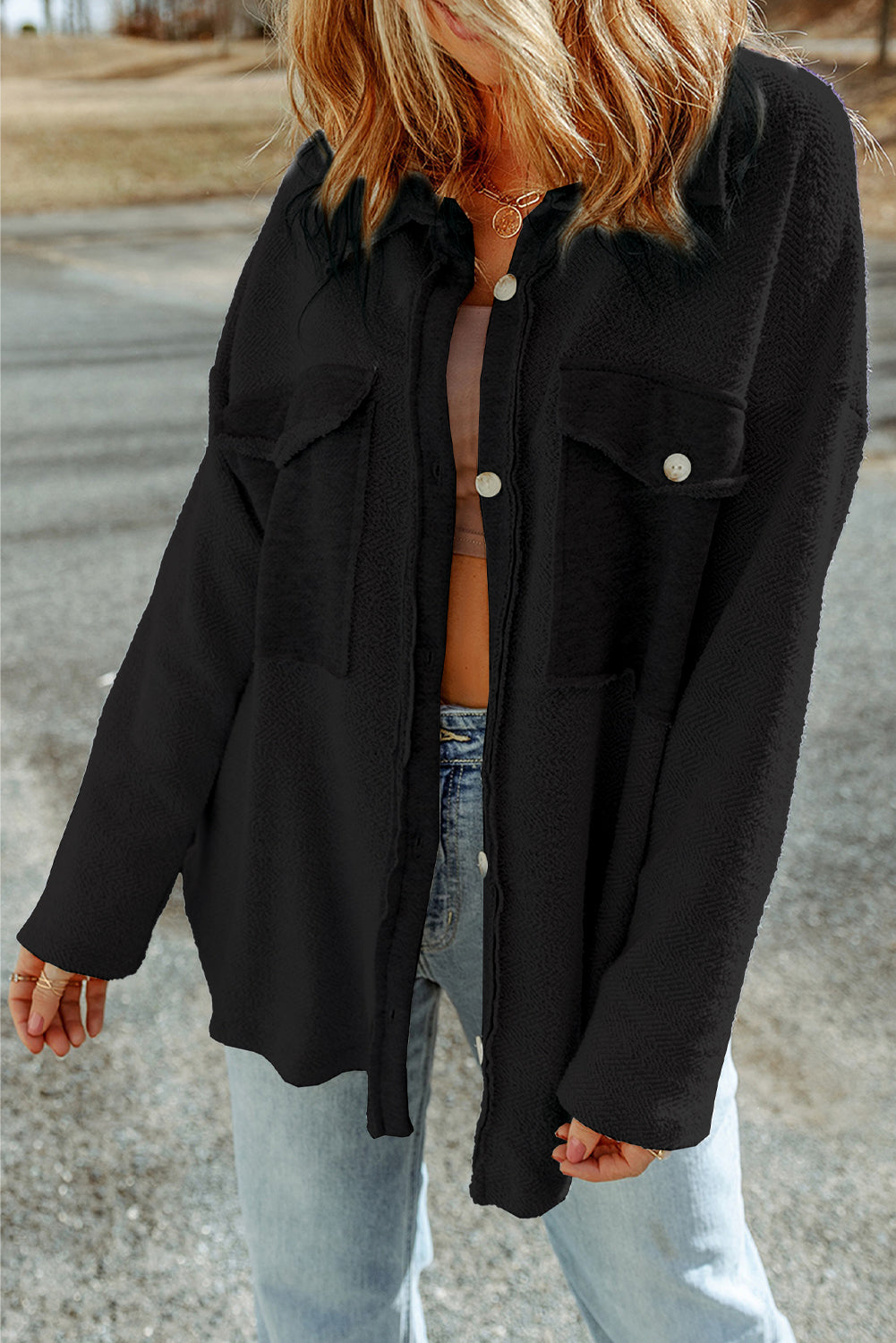 Button Down Long Sleeve Jacket