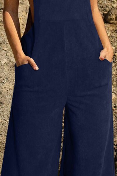 Pocketed Wide Leg Overall