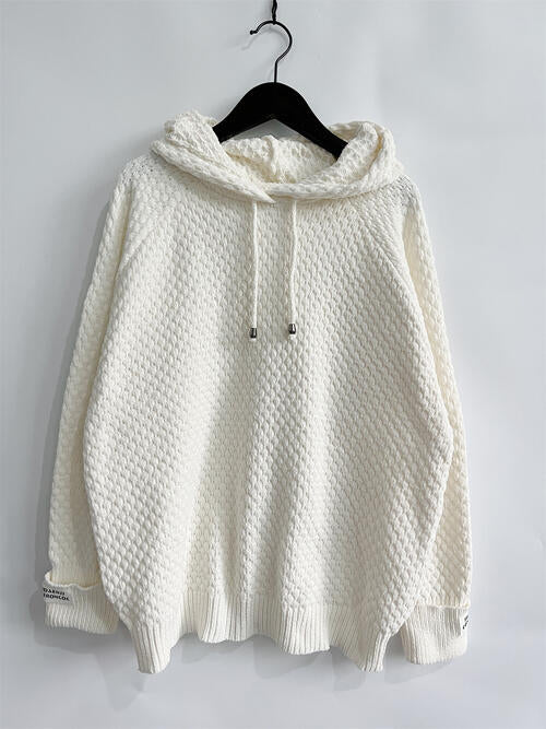 Drawstring Long Sleeve  Hooded Sweater